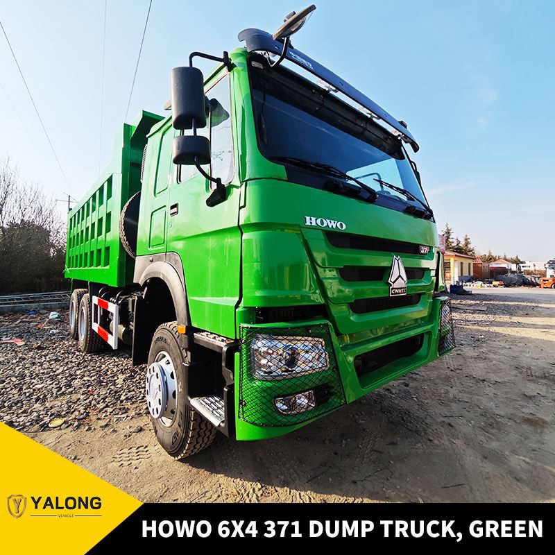 Howo 6x4 371 Dump Truck, Gwyrdd