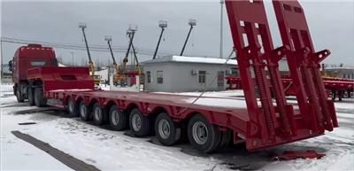 Lled-ôl-gerbyd gwely fflat y gellir ei ehangu 40 troedfedd (3 echel)